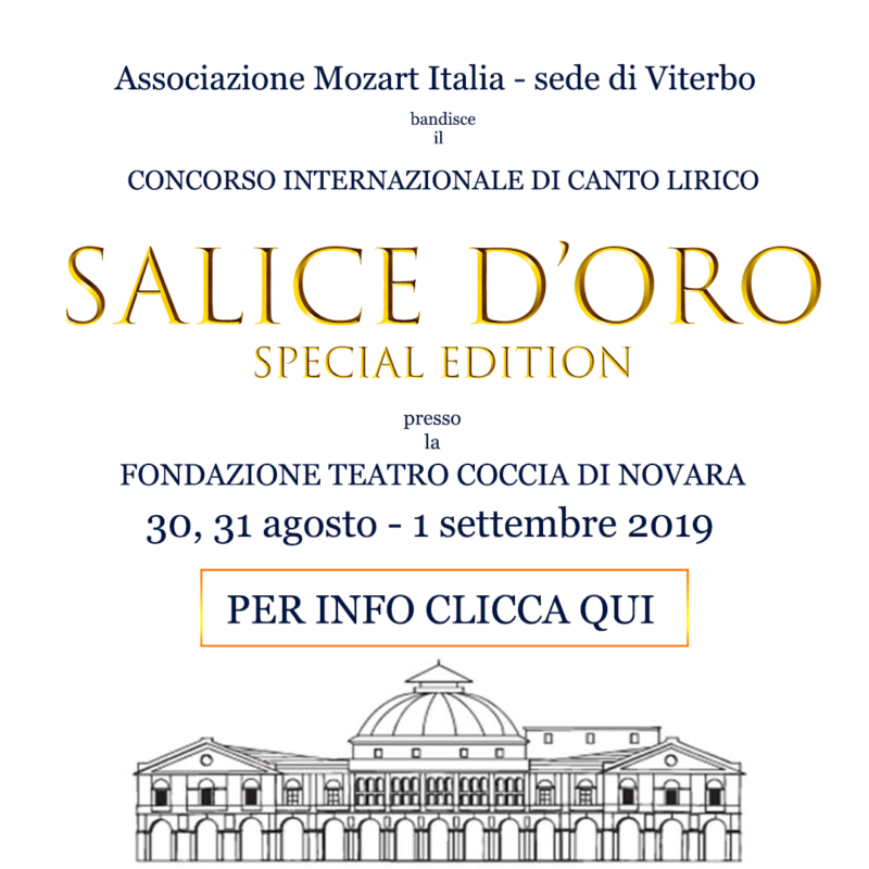 CONCORSO LIRICO INTERNAZIONALE SALICE D’ORO SPECIAL EDITION 2019